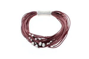 Viscose Rayon Multi-Strand With 6mm Stainless Steel Beads Bracelet, 19cm (7.5")