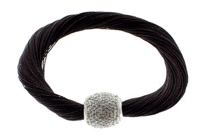 Multi-Strands Viscose Rayon with Stainless Steel Magnetic Clasp Bracelet, 19cm (7.5")