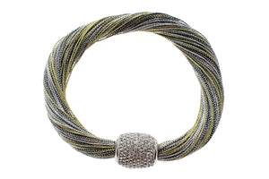Multi-Strands Viscose Rayon with Stainless Steel Magnetic Clasp Bracelet, 19cm (7.5")