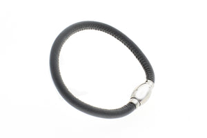Genuine Lamb Leather with Magnetic Stainless Steel Clasp Bracelet, 19cm (7.5")