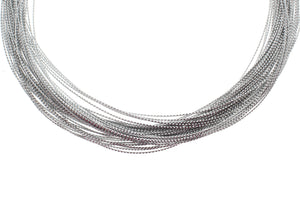 Multi-Layers of Viscose Rayon with 925 Sterling Silver Lobster Clasp Necklace, 42cm (16.54")