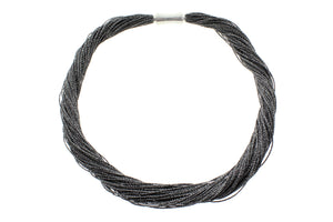 Multi-Layers of Viscose Rayon with Magnetic Stainless Steel Clasp Necklace, 45cm (17.72")