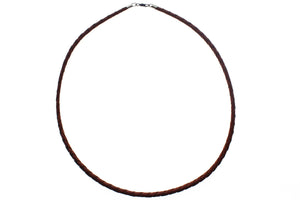 Braided Genuine Leather with 925 Sterling Silver Lobster Clasp Necklace, 40cm (15.75")