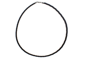 Braided Genuine Leather with 925 Sterling Silver Lobster Clasp Necklace, 40cm (15.75")