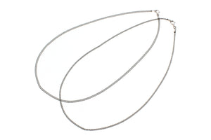 Stainless Steel Soft Mesh with 925 Sterling Silver Clasp Necklace, 40cm (15.75")